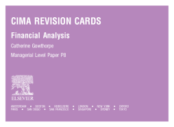 CIMA Revision Cards: Financial Analysis