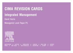 CIMA Revision Cards: Integrated Management CIMA Revision Cards: Integrated Management