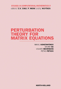 Perturbation Theory for Matrix Equations Perturbation Theory for Matrix Equations