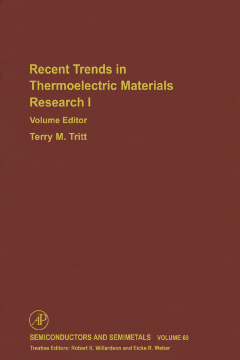 Advances in Thermoelectric Materials I Advances in Thermoelectric Materials I