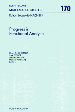 Progress in Functional Analysis Progress in Functional Analysis