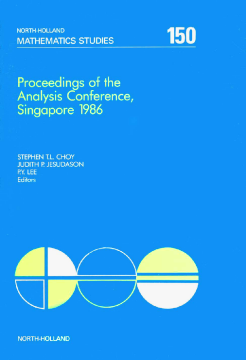 Proceedings of the Analysis Conference, Singapore 1986 Proceedings of the Analysis Conference, Singapore 1986