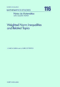 Weighted Norm Inequalities and Related Topics Weighted Norm Inequalities and Related Topics