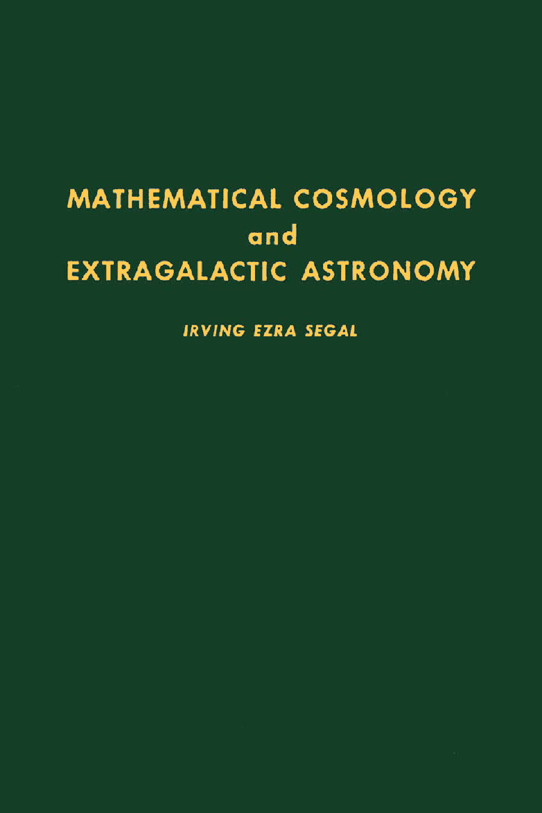 Mathematical Cosmology and Extragalactic Astronomy