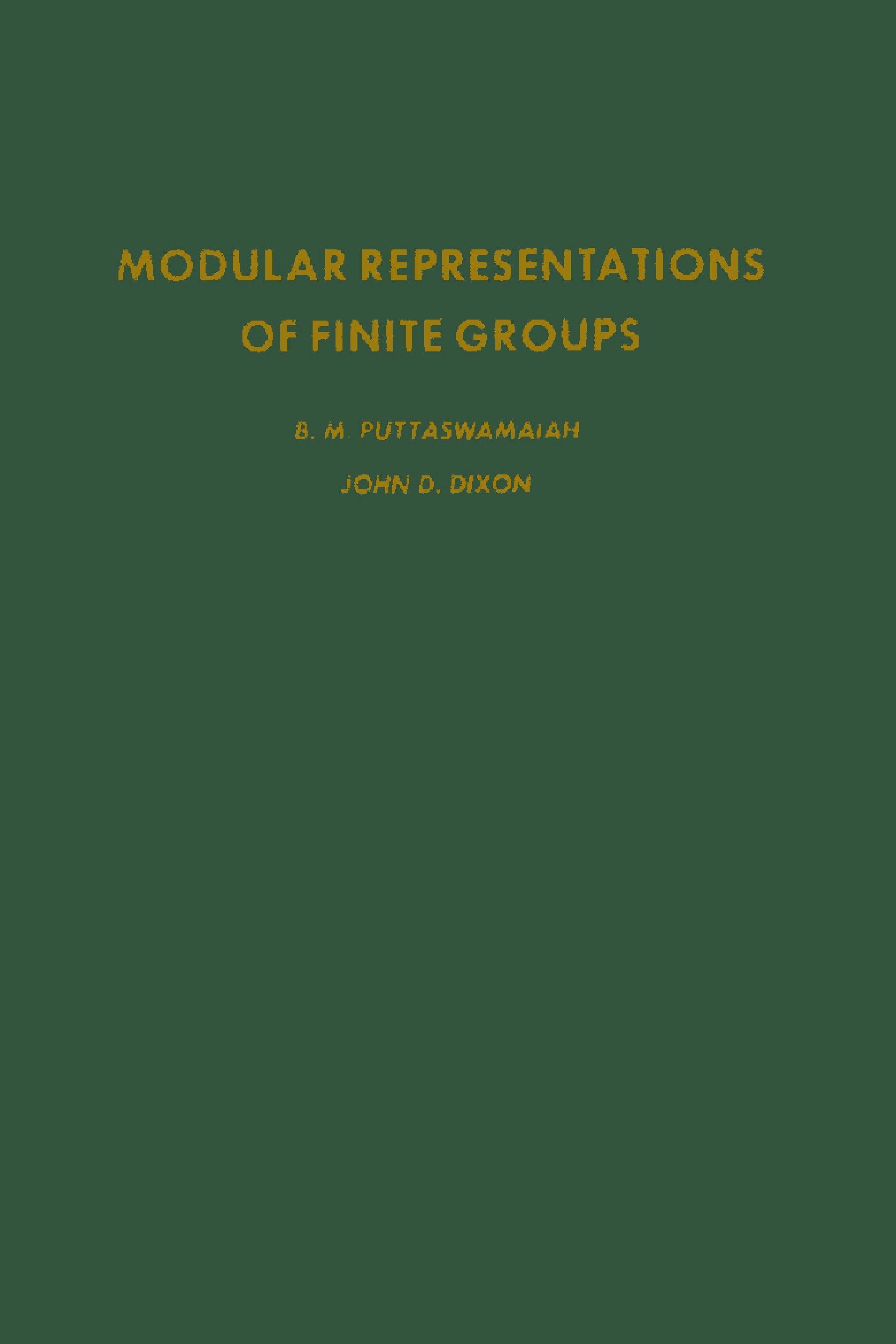 Modular Representations of Finite Groups