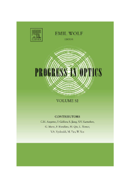 Progress in Optics Progress in Optics