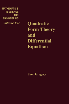 Quadratic Form Theory and Differential Equations Quadratic Form Theory and Differential Equations