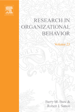 Research in Organizational Behavior Research in Organizational Behavior