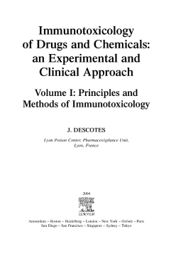 Principles and Methods of Immunotoxicology Principles and Methods of Immunotoxicology