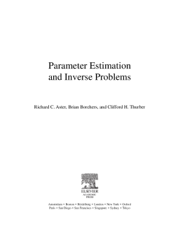 Parameter Estimation and Inverse Problems Parameter Estimation and Inverse Problems