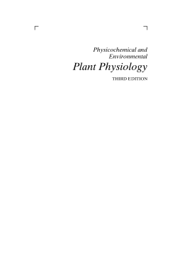 Physicochemical and Environmental Plant Physiology Physicochemical and Environmental Plant Physiology