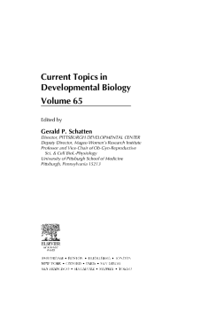 Current Topics in Developmental Biology Current Topics in Developmental Biology