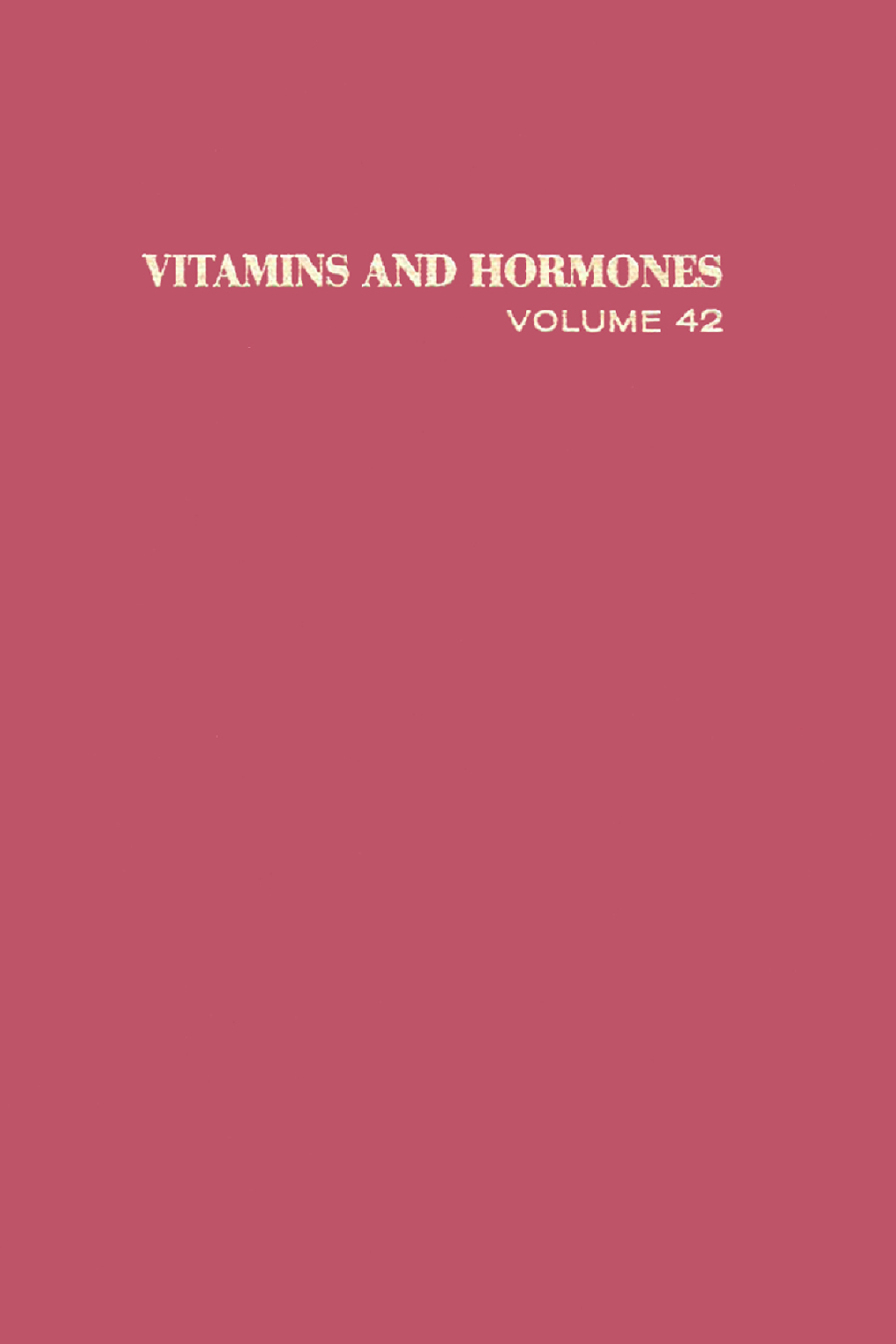 Vitamins and Hormones