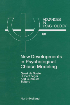 New Developments in Psychological Choice Modeling New Developments in Psychological Choice Modeling