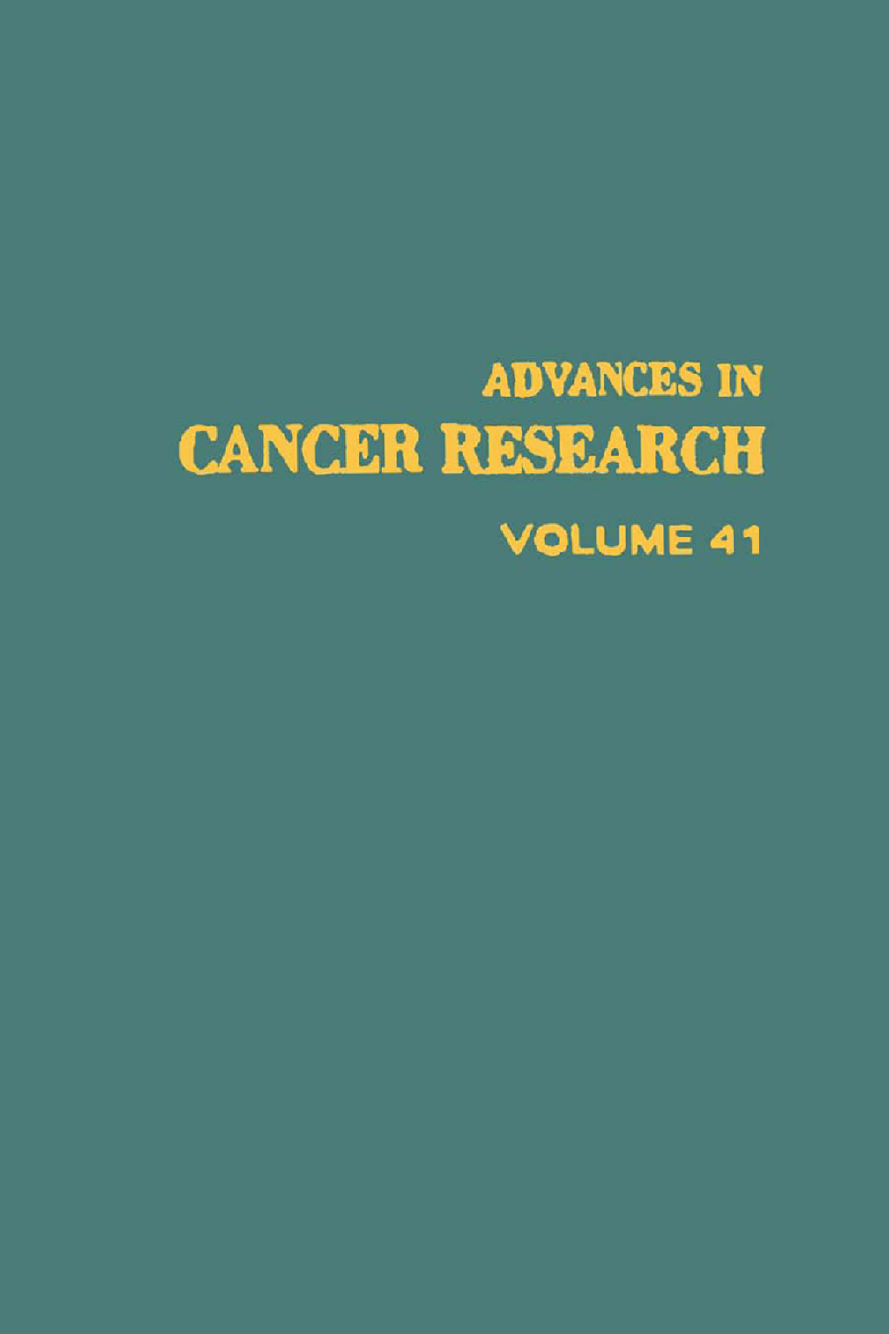 Advances in Cancer Research