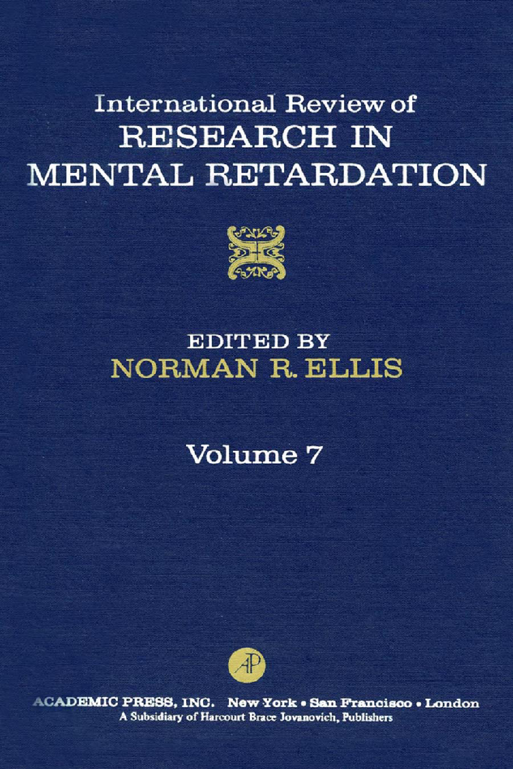 International Review of Research in Mental Retardation