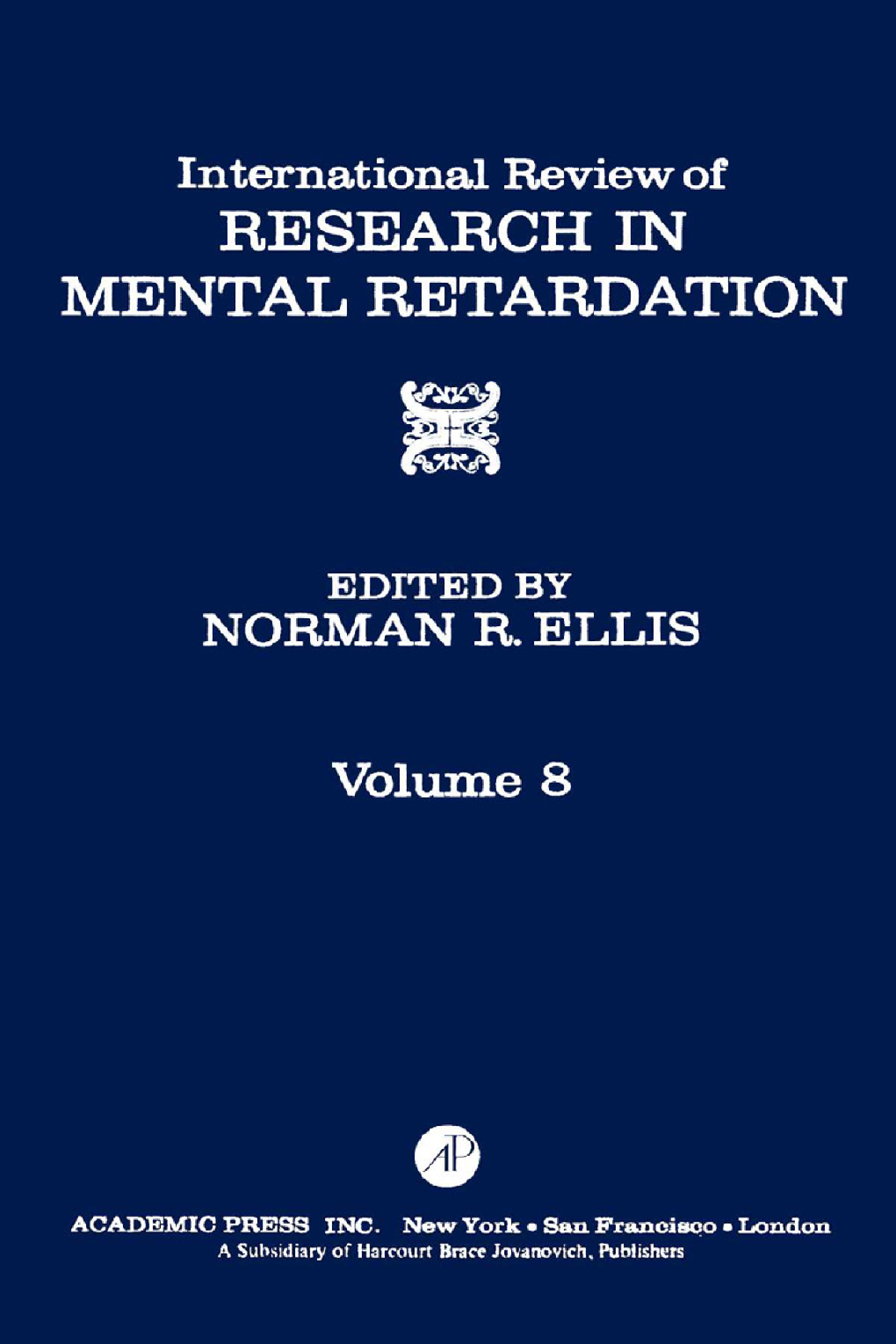International Review of Research in Mental Retardation