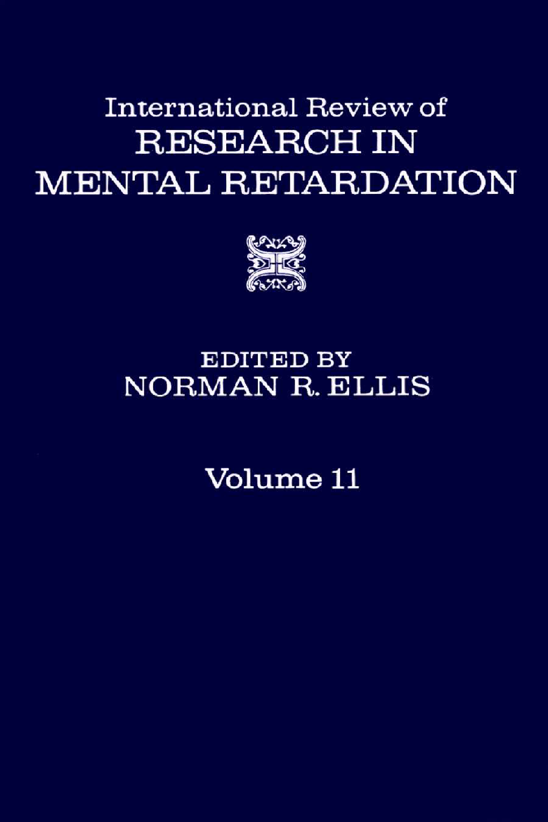 International Review of Research in Mental Retardation