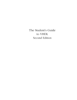The Student's Guide to VHDL The Student's Guide to VHDL