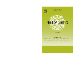 Progress in Optics Progress in Optics