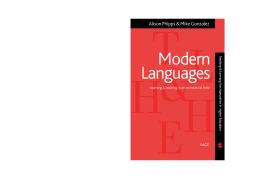 Modern Languages:Learning and Teaching in an Intercultural Field Modern Languages:Learning and Teaching in an Intercultural Field