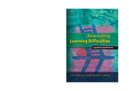 Researching Learning Difficulties:A Guide for Practitioners Researching Learning Difficulties:A Guide for Practitioners