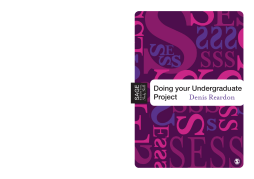Doing your Undergraduate Project Doing your Undergraduate Project