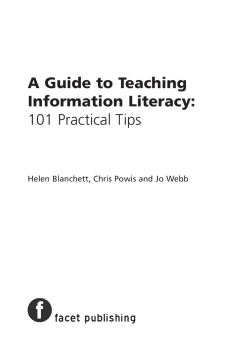A Guide to Teaching Information Literacy A Guide to Teaching Information Literacy