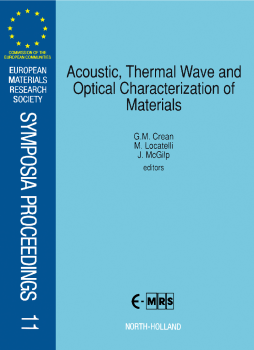 Acoustic, Thermal Wave and Optical Characterization of Materials Acoustic, Thermal Wave and Optical Characterization of Materials